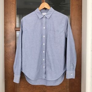 Everlane Women’s Japanese Oxford Shirt, Blue, 4